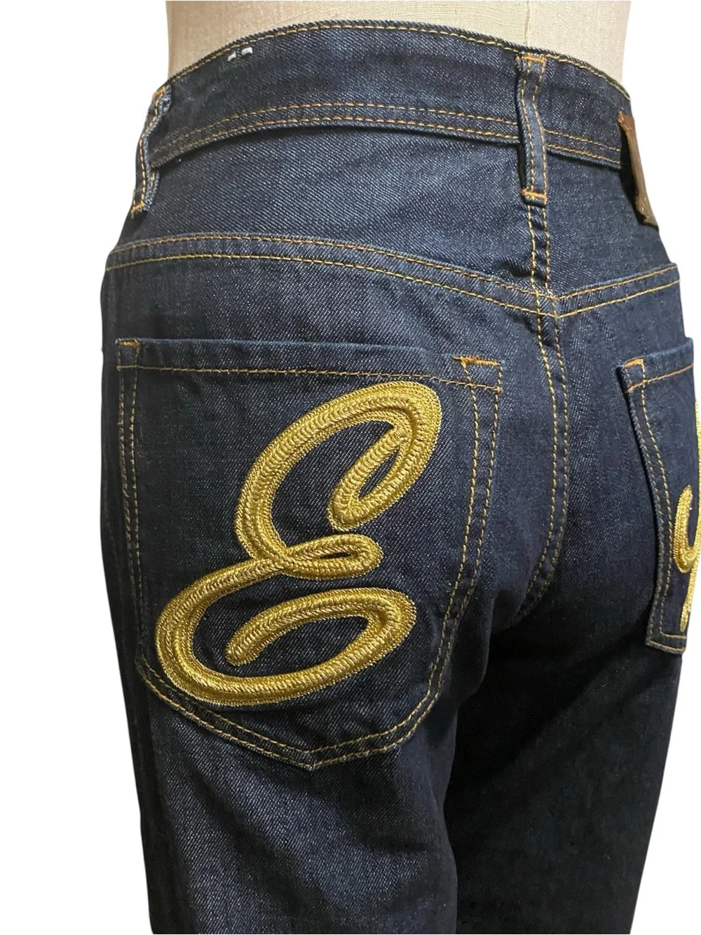 Vintage Ecko Unlimited Gold Script Embroidery Relaxed Fit Jeans Y2K Streetwear